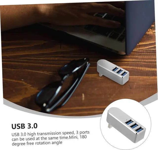 Alt view image 4 of 7 - jojofuny 3pcs USB Laptop Hub Port USB Hub Data Aluminum Alloy Easy to Use Computer Accessory