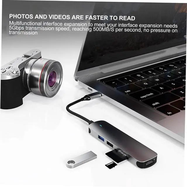 Alt view image 6 of 7 - Uonlytech 3pcs c to 4 3.0 Ports Data Hub Portable Hub OTG Expansion Adapters for Laptop and Phone