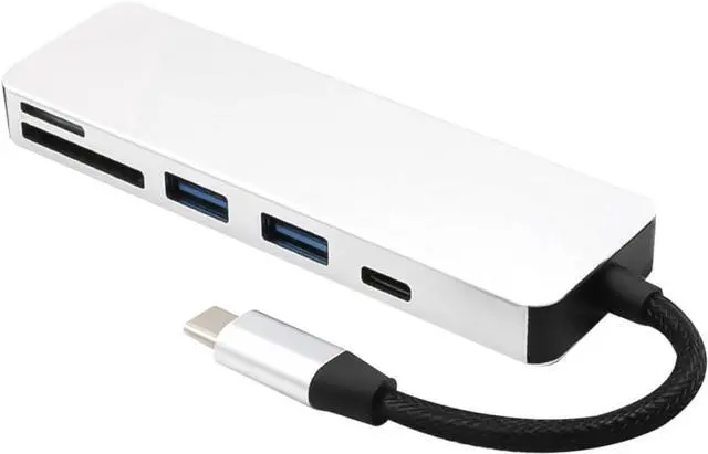 Alt view image 4 of 6 - Hemobllo 2pcs Type-c USB Adapter Hub for Access Silver Design Compact and Practical for Daily Use No Drivers