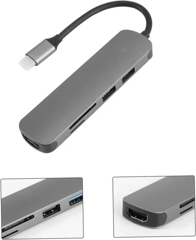 Alt view image 4 of 7 - HEMOTON 2pcs Type-c USB Hub Port Splitter USB Adapter for Laptop Supports Data Transmission Connects Hard