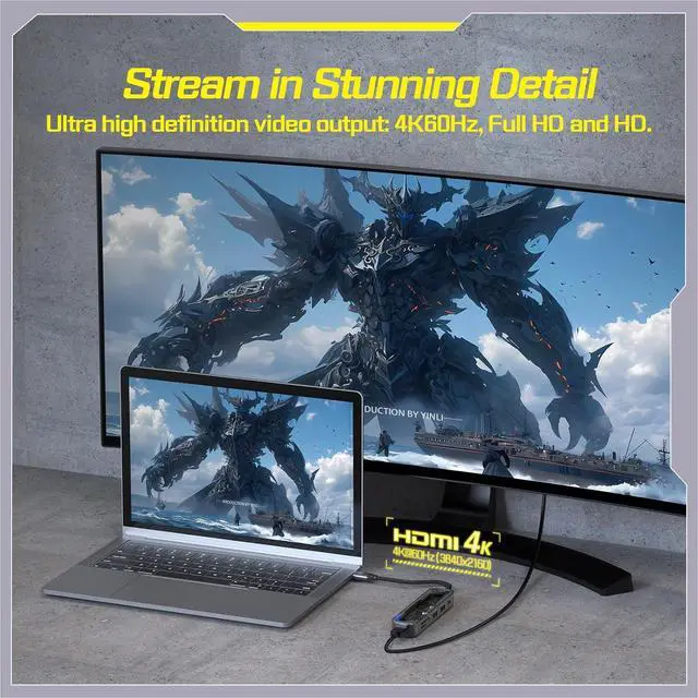 Alt view image 4 of 7 - MicroPack USB C Hub 6 in 1, 100W PD Charging, 4K@60Hz HDMI, 2 USB 3.2 GEN1 5Gbps, TF/SD Card Reader, USB C Multi-Port Adapter Docking Station for MacBook Pro Air iPad Laptop Other Type C Devices