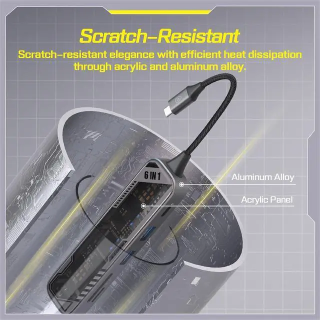 Alt view image 6 of 7 - MicroPack USB C Hub 6 in 1, 100W PD Charging, 4K@60Hz HDMI, 2 USB 3.2 GEN1 5Gbps, TF/SD Card Reader, USB C Multi-Port Adapter Docking Station for MacBook Pro Air iPad Laptop Other Type C Devices