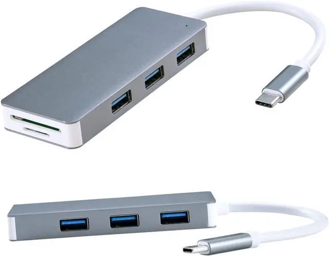 Alt view image 3 of 7 - HEMOTON 3pcs Multi-Function USB Adapter Type c Ports Ethernet Micro for Laptops Grey Portable