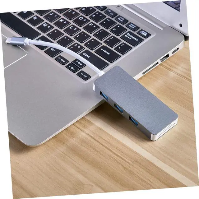 Alt view image 4 of 7 - HEMOTON 3pcs Multi-Function USB Adapter Type c Ports Ethernet Micro for Laptops Grey Portable