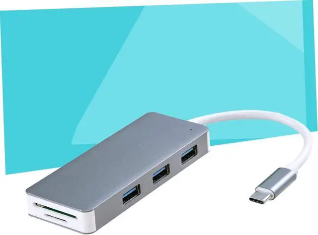 Alt view image 7 of 7 - HEMOTON 3pcs Multi-Function USB Adapter Type c Ports Ethernet Micro for Laptops Grey Portable