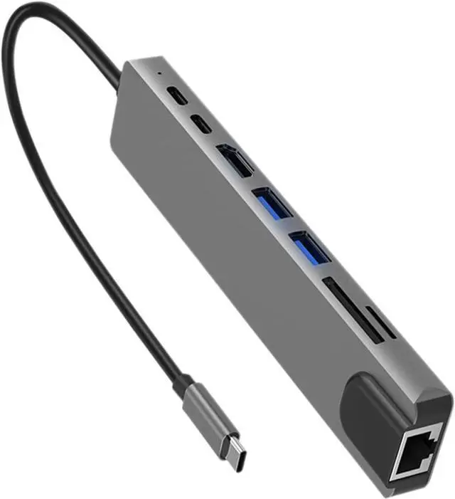 Main image of ZEZEFUFU 8 in 1 Multiport USB-C HUB to 4K HDMI USB 3.0 Aux Adapter, Plug and Play