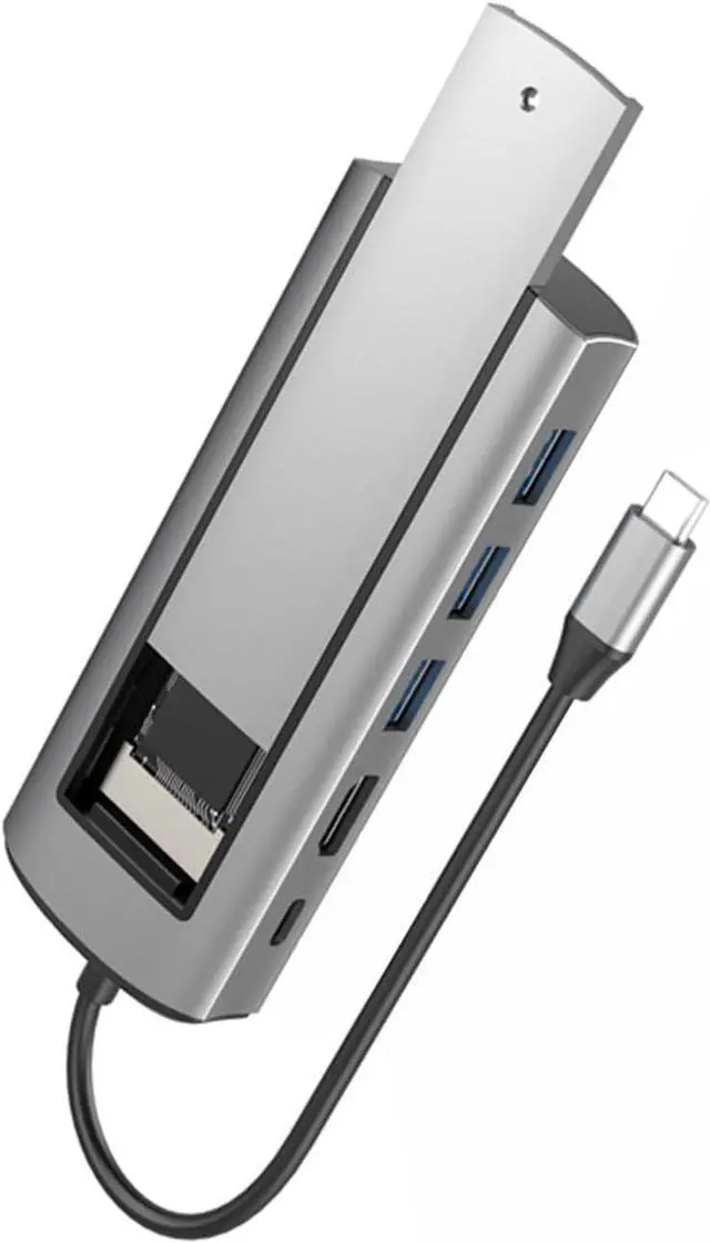 Alt view image 6 of 7 - ZEZEFUFU SSD Enclosure USB HUB 6 in 1 USB3.0 Hub Adapter Laptop Docking Station Multiport Adapter with 3 USB 3.0 Ports, USB-C Port and HDMI Port