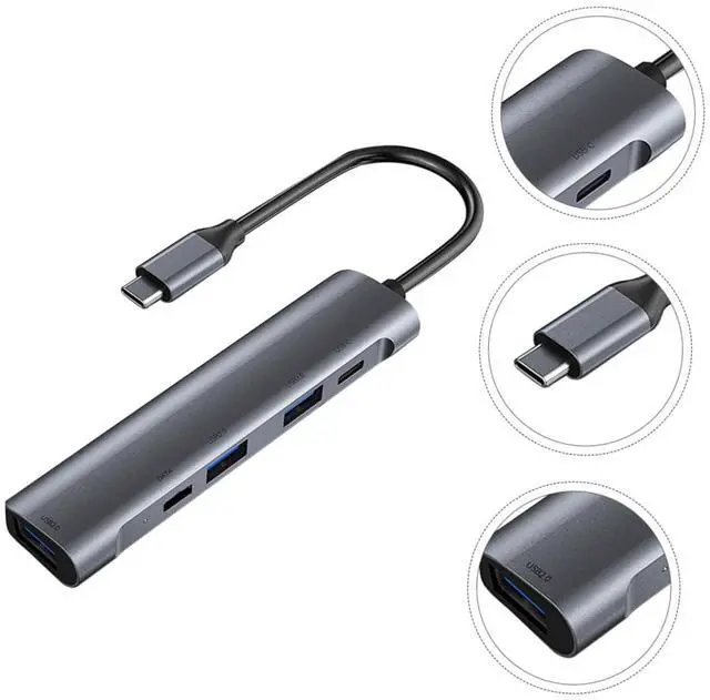 Alt view image 4 of 7 - Uonlytech 2pcs Type-c USB Hub Adapter USB Ports and Dual Type-c for Efficient Multi-Device Connectivity