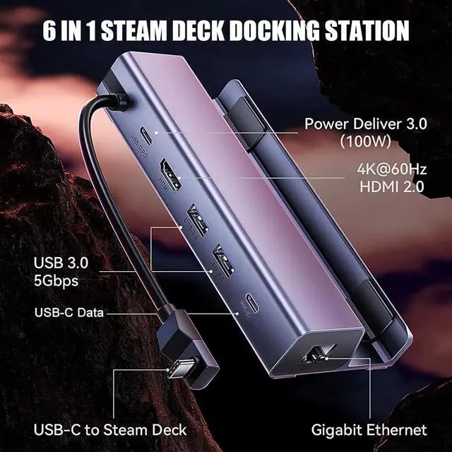 Alt view image 4 of 7 - Professional USB Docking Hub - 6-in-1 Computer Hub Docking Station with 2.0 High-Definition Output and Full Speed Charging