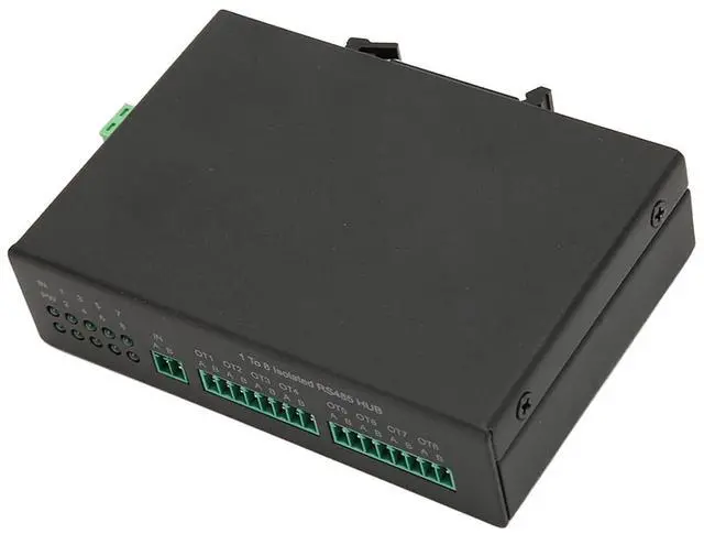 Alt view image 6 of 7 - Bidirectional Comm RS485 Hub, 1-8 Industrial Isolation Splitter, 32 Node Connection, 1200m Transmission Distance, Photoelectric Isolation