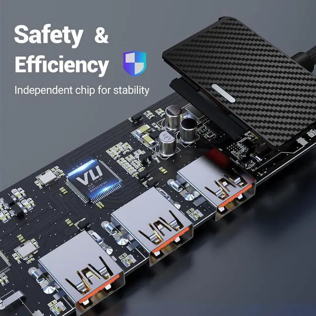 Alt view image 3 of 7 - oditton 4in 1 USB Hub, USB 3.2 Hub, USB Splitter Multiport Adapter 10Gbps Data Hub with 1.6ft/50cm Extended Line for MacBook Air/Pro, iMac, Dell Desktop, HP Desktop, Surface, Tesla Model 3, Mobile HDD