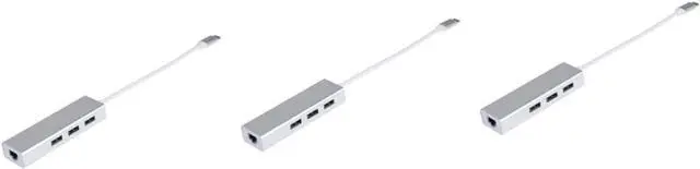 Main image of Mikikit 3pcs USB Hub with Mbps Ethernet Adapter Type Port Data Hub for Pc Laptop Tv White Fast Data Transfer