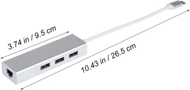 Alt view image 3 of 7 - Mikikit 3pcs USB Hub with Mbps Ethernet Adapter Type Port Data Hub for Pc Laptop Tv White Fast Data Transfer