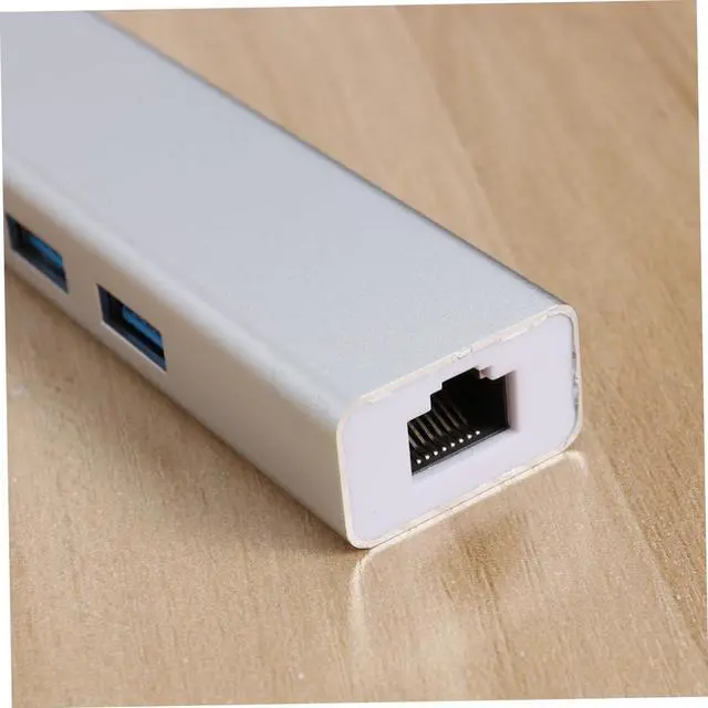 Alt view image 5 of 7 - Mikikit 3pcs USB Hub with Mbps Ethernet Adapter Type Port Data Hub for Pc Laptop Tv White Fast Data Transfer