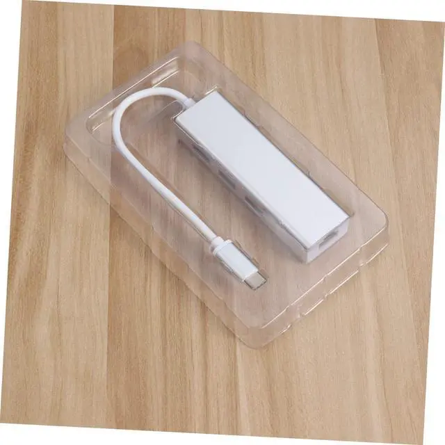 Alt view image 2 of 7 - Mikikit 3pcs USB Hub with Mbps Ethernet Adapter Type Port Data Hub for Pc Laptop Tv White Fast Data Transfer