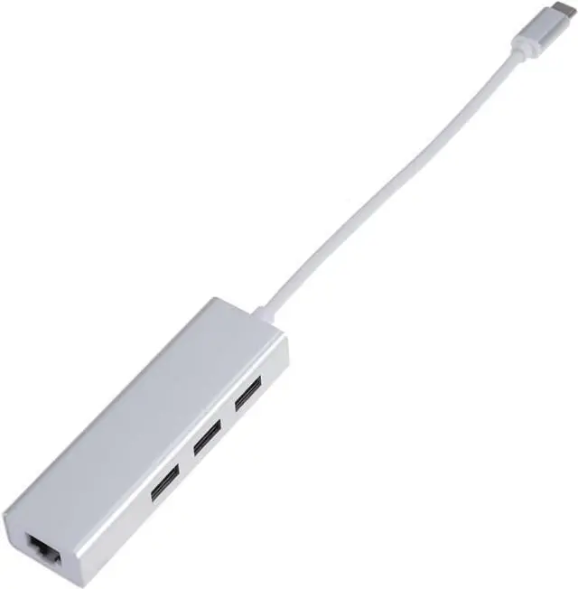 Alt view image 7 of 7 - Mikikit 3pcs USB Hub with Mbps Ethernet Adapter Type Port Data Hub for Pc Laptop Tv White Fast Data Transfer