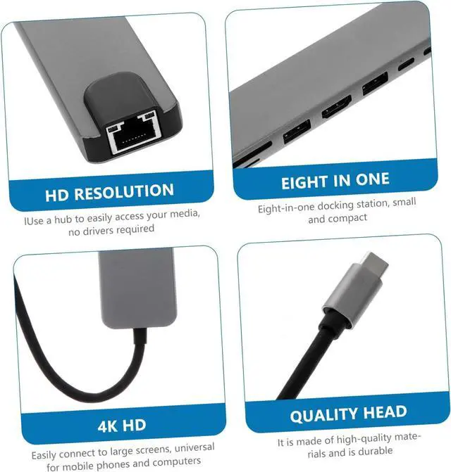 Alt view image 3 of 7 - TEHAUX 3pcs Professional Type-c USB Hub Computer Docking Station USB to c Adapter Laptop Dock Type Adapter