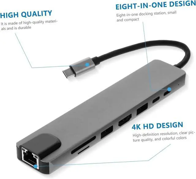 Alt view image 6 of 7 - TEHAUX 3pcs Professional Type-c USB Hub Computer Docking Station USB to c Adapter Laptop Dock Type Adapter