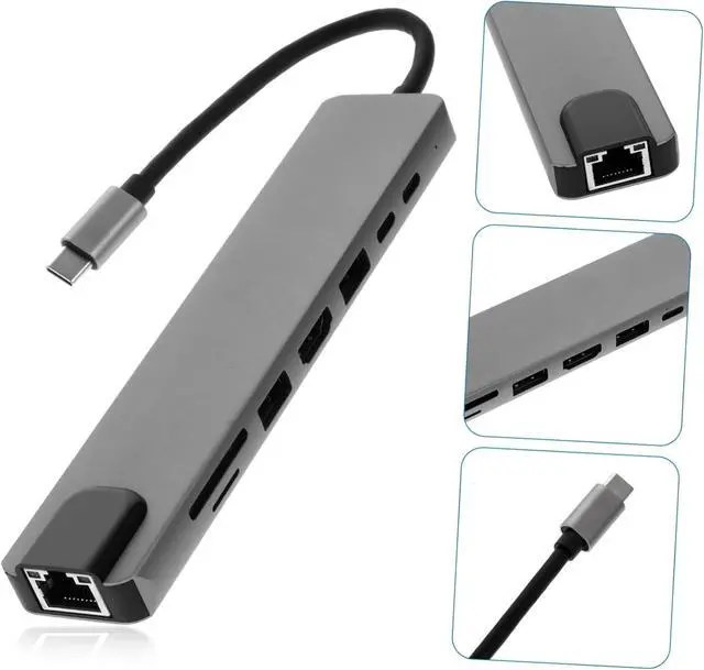 Alt view image 5 of 7 - Operitacx 3pcs Type-c Multifunction USB Hub Adapter Video Output Power Ethernet Compatible Laptops Office and
