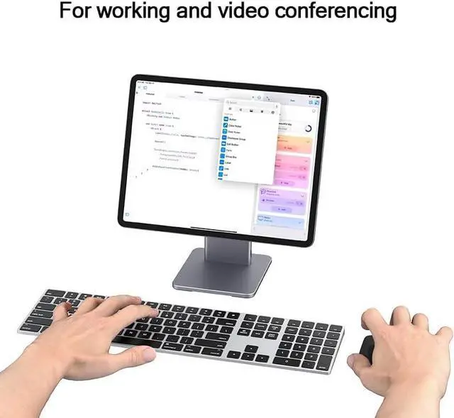 Alt view image 6 of 7 - HUIOP 6 in 1 Hub Multifunctional Magnetic Stand for Pro 11-inch for 10.9 inch 360°Rotation 80°Tilt Card Reader 4K@60Hz HD 5Gps USB 60W PD 3.5mm Audio,Magnetic Stand