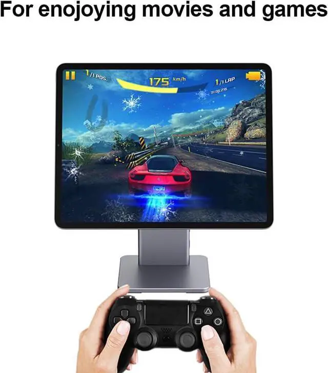 Alt view image 4 of 7 - HUIOP 6 in 1 Hub Multifunctional Magnetic Stand for Pro 11-inch for 10.9 inch 360°Rotation 80°Tilt Card Reader 4K@60Hz HD 5Gps USB 60W PD 3.5mm Audio,Magnetic Stand