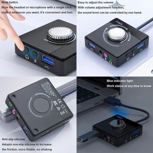 Alt view image 2 of 6 - LTLWSH USB C Hub, USB Multi Port Expander with Sound Card Computer Docking Station 10 in 1 Docking Station USB hub hub Splitter