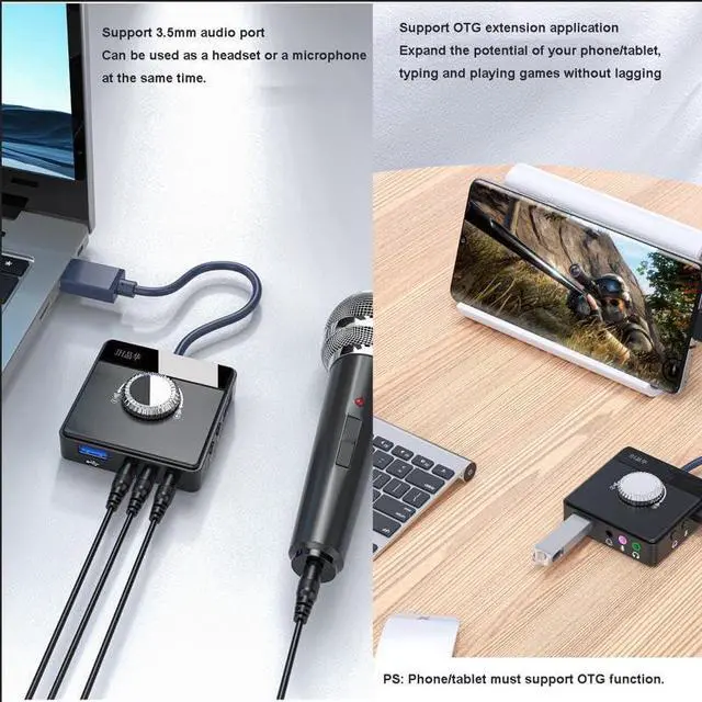 Alt view image 6 of 6 - LTLWSH USB C Hub, USB Multi Port Expander with Sound Card Computer Docking Station 10 in 1 Docking Station USB hub hub Splitter