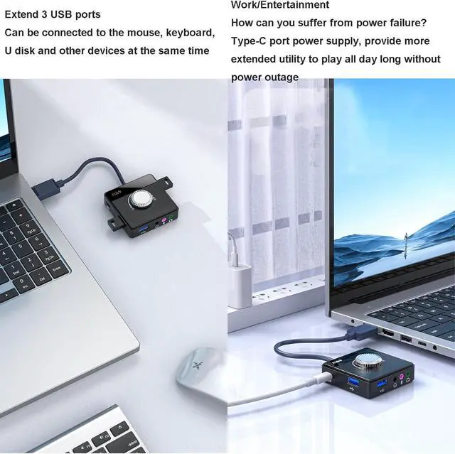 Alt view image 5 of 6 - LTLWSH USB C Hub, USB Multi Port Expander with Sound Card Computer Docking Station 10 in 1 Docking Station USB hub hub Splitter