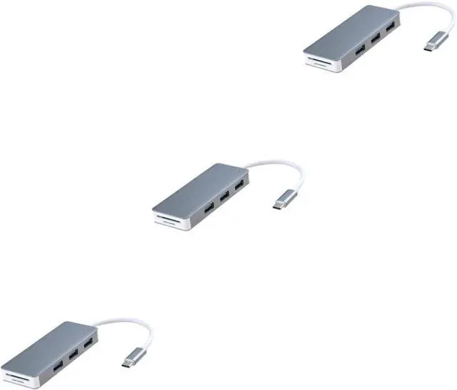 Main image of Hemobllo 3pcs Type- Card Reader with USB Ports Micro Interface for Laptops Compact Design for Space Grey