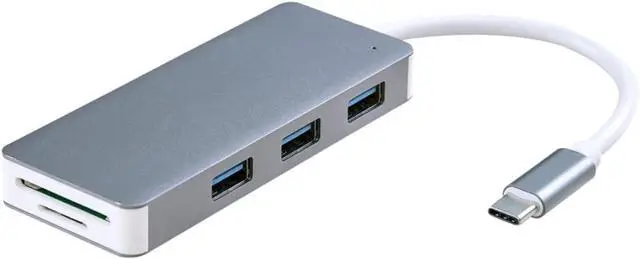 Alt view image 2 of 7 - Hemobllo 3pcs Type- Card Reader with USB Ports Micro Interface for Laptops Compact Design for Space Grey