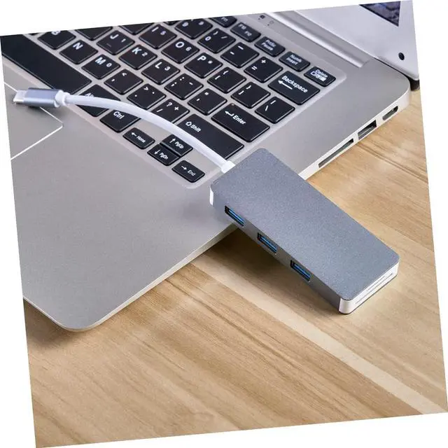 Alt view image 3 of 7 - Hemobllo 3pcs Type- Card Reader with USB Ports Micro Interface for Laptops Compact Design for Space Grey
