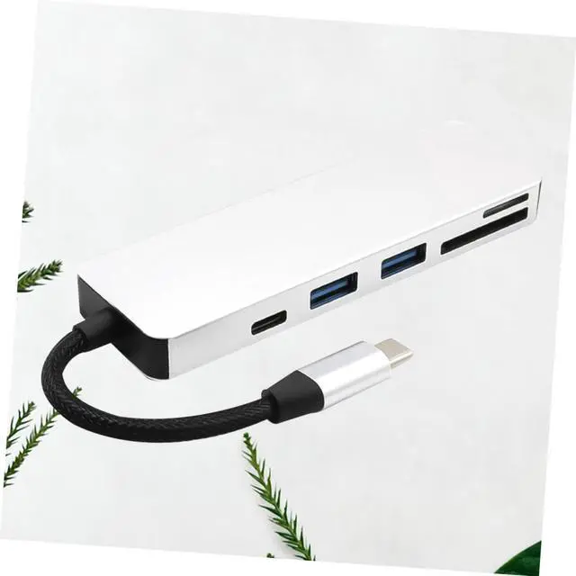 Alt view image 5 of 6 - Hemobllo 2pcs Type-c USB Adapter Hub for Access Silver Design Compact and Practical for Daily Use No Drivers