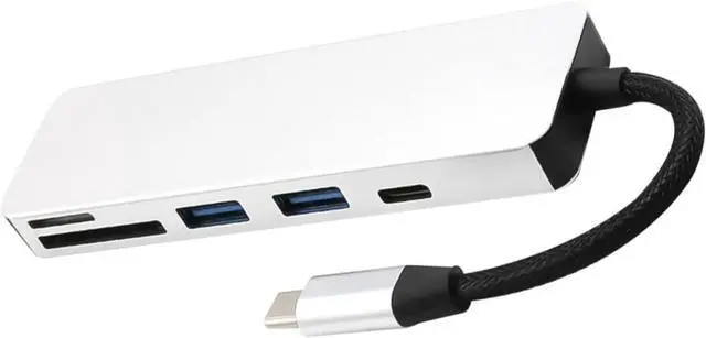 Alt view image 3 of 6 - Hemobllo 2pcs Type-c USB Adapter Hub for Access Silver Design Compact and Practical for Daily Use No Drivers