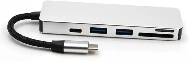 Alt view image 2 of 6 - Hemobllo 2pcs Type-c USB Adapter Hub for Access Silver Design Compact and Practical for Daily Use No Drivers