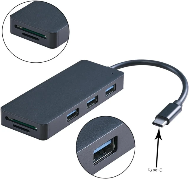 Alt view image 2 of 7 - Hemobllo 3pcs USB Hub Type-c Ports and Micro Memory Card Interface for PC Connectors to USB