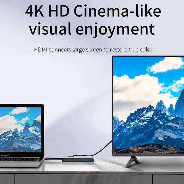 Alt view image 3 of 7 - 6 in 1 USB Hub Type-C USB Hub Multi Splitter Adapter 6 Ports USB Hub Expander High Speed Transmission Plug and Play for PC Computer