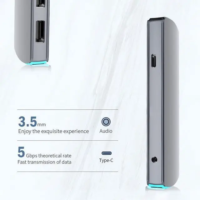 Alt view image 6 of 7 - 6 in 1 USB Hub Type-C USB Hub Multi Splitter Adapter 6 Ports USB Hub Expander High Speed Transmission Plug and Play for PC Computer