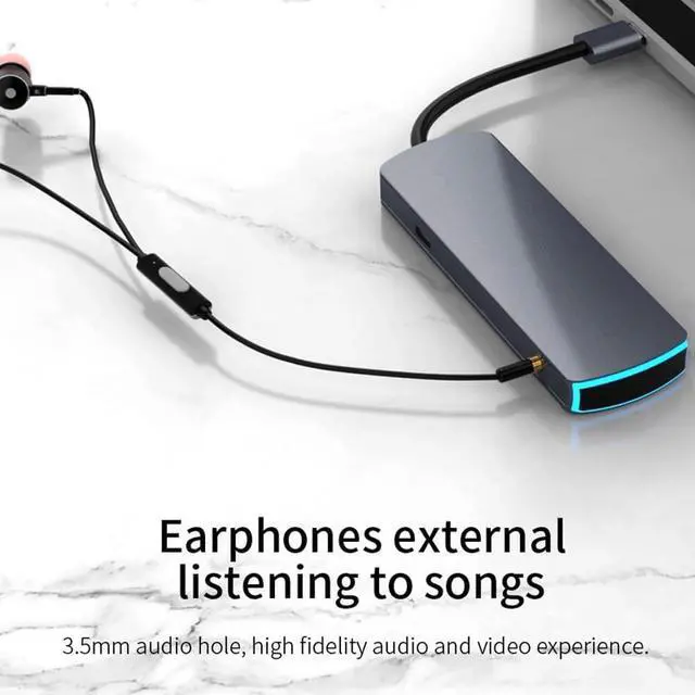 Alt view image 7 of 7 - 6 in 1 USB Hub Type-C USB Hub Multi Splitter Adapter 6 Ports USB Hub Expander High Speed Transmission Plug and Play for PC Computer