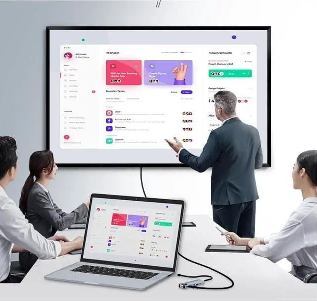 Alt view image 4 of 7 - 5 in 1 Portable USB 3.0 USB Hub, USB C to USB Hub with 87W PD, USB Type C to USB Adapter USB Port Expander