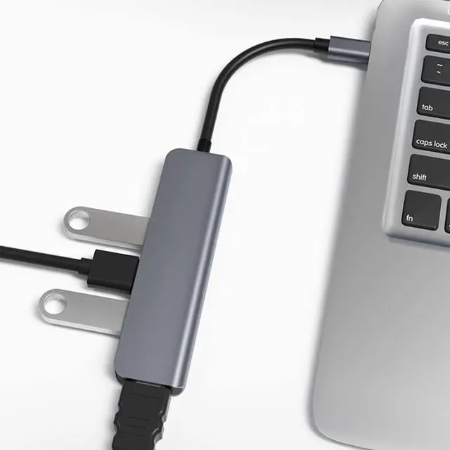 Alt view image 4 of 6 - 4 in 1 USB C Hub 4-Port USB Hub Micro USB Splitter Ultra-Slim USB Data Hub Portable USB Port Expander HDMI 4K