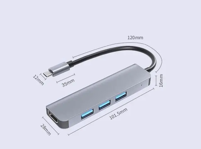 Alt view image 2 of 6 - 4 in 1 USB C Hub 4-Port USB Hub Micro USB Splitter Ultra-Slim USB Data Hub Portable USB Port Expander HDMI 4K