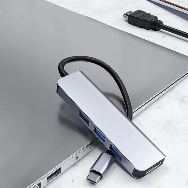 Alt view image 5 of 6 - 4 in 1 USB C Hub 4-Port USB Hub Micro USB Splitter Ultra-Slim USB Data Hub Portable USB Port Expander HDMI 4K