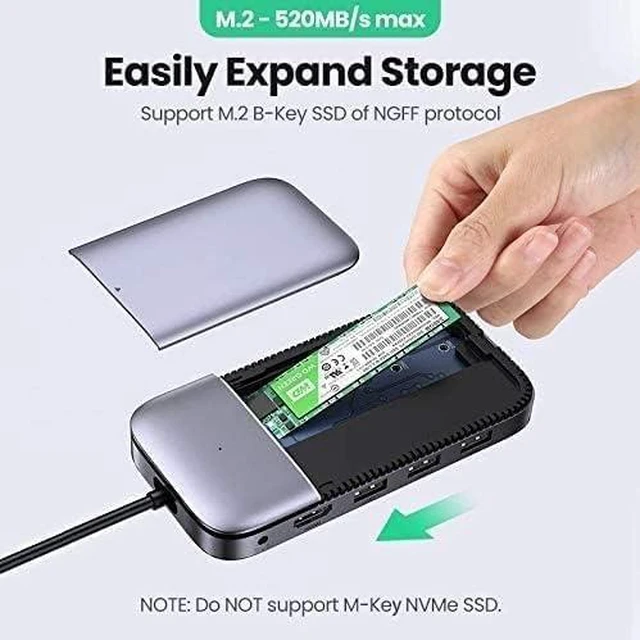 Alt view image 5 of 7 - USB C Hub HDMI 4K 60Hz HUB Splitter Multi USB Port Expander 100W PD Charger