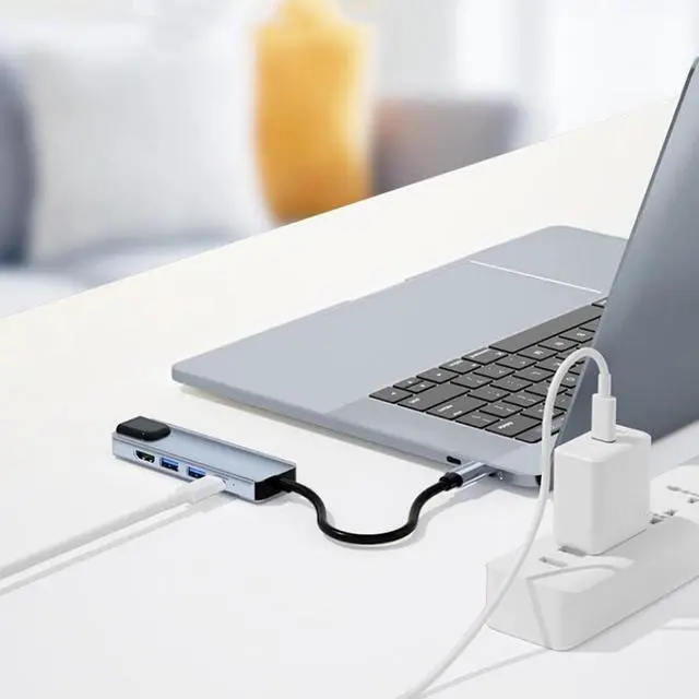 Alt view image 6 of 7 - 5 in 1 Portable USB 3.0 USB Hub, USB C to USB Hub with 87W PD, USB Type C to USB Adapter USB Port Expander