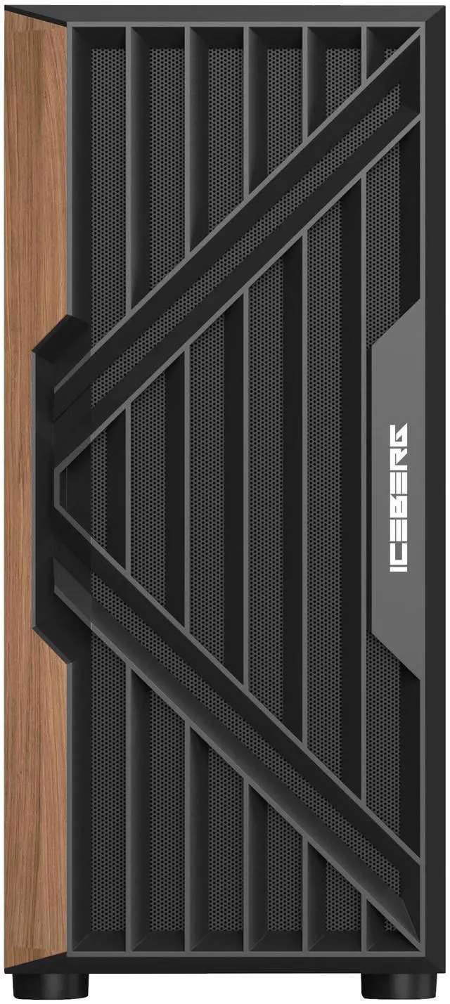 Main image of Iceberg Wood Vector EATX Full Tower Gaming PC Case Full-View Panoramic Tempered Glass Includes Seven (7) aRGB Fans (Black)