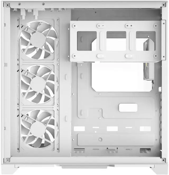 Alt view image 2 of 7 - Iceberg PC Gaming ATX Case Crystal Edge Full Panoramic View Three Sides Tempered Glass Window with Seven high-Performance Fans aRGB (White)