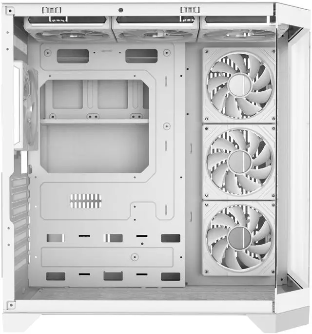Alt view image 4 of 7 - Iceberg PC Gaming ATX Case Crystal Edge Full Panoramic View Three Sides Tempered Glass Window with Seven high-Performance Fans aRGB (White)