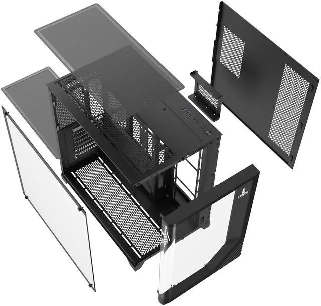 Alt view image 3 of 7 - Iceberg Crystal Wave L ATX Tower Gaming PC Case Full-View Panoramic Curved Tempered Glass Includes Seven (7) aRGB Fans (Negro)