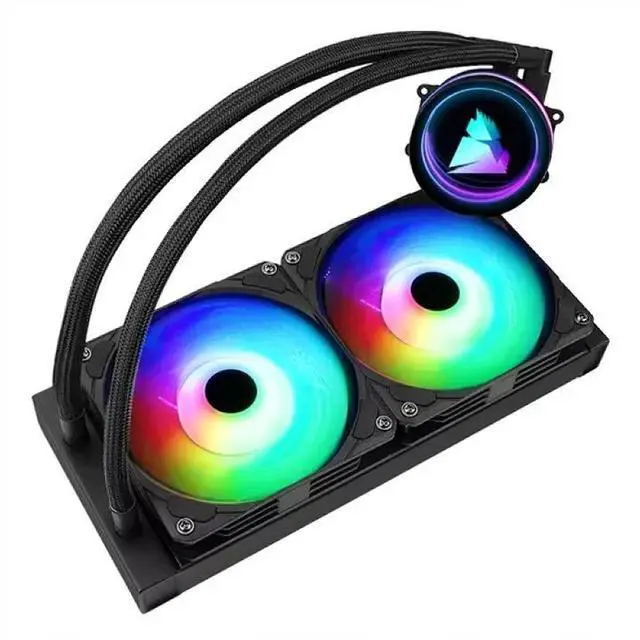 Alt view image 4 of 4 - Iceberg Infinite 240 high-Performance Gaming PC aRGB Liquid Cooling, Water Cooler for CPU Intel or AMD with 240mm Radiator and Two RGB 120mm Fans (Black)