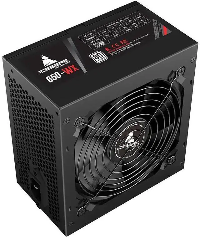 Alt view image 2 of 7 - Iceberg Gaming Combo Case Crystal Wave L with seven (7) aRGB Fans + Power Supply 650W 80 plus 650-WX